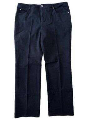 Jones New York Sport Denim Jean Pants 18 jet Black Stretch Bootcut XL Mom Style